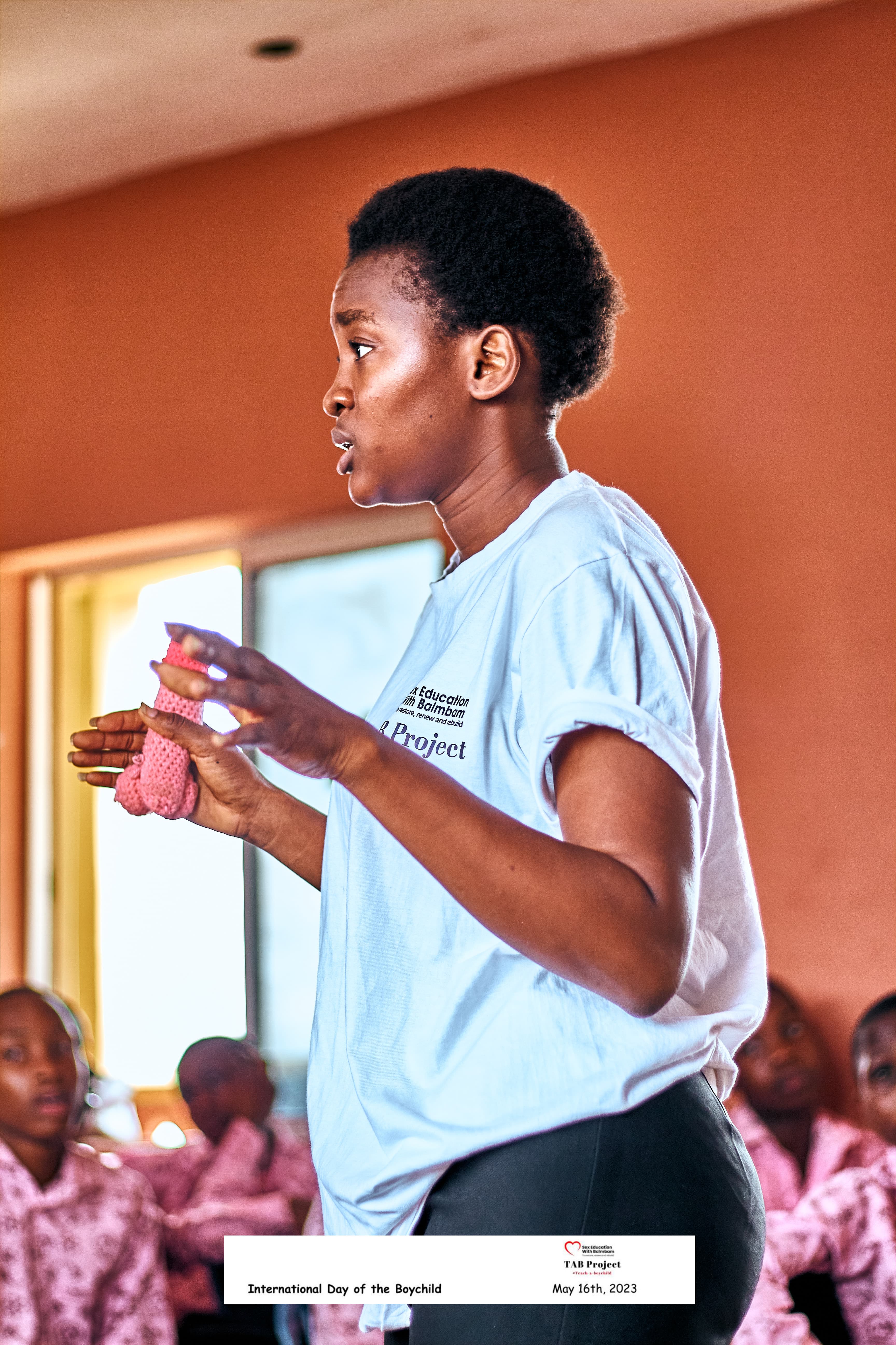 Ayobami speaking at an event